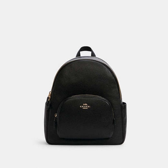 COACH Court Backpack Black with Gold - Picture 1 of 8